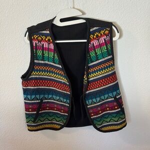 Black Vest with Colorful Side Accents